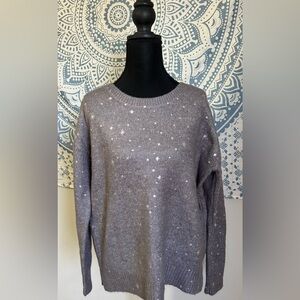 Maurices Silver Starry Sweater NWT Beautiful Heather Gray Sz M